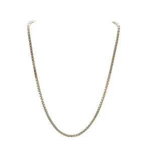 Sterling Silver Box Chain Necklace 15" With Spring Ring Clasp Vintage 12.6g
